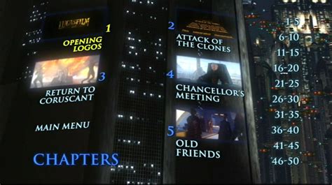 attack of the clones dvd menu